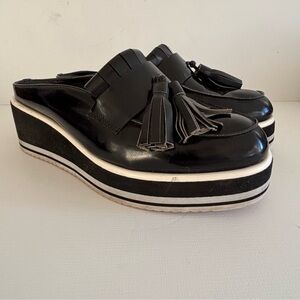 Jeffrey Campbell Belamy platform slip on tassel loafer mules women size 9